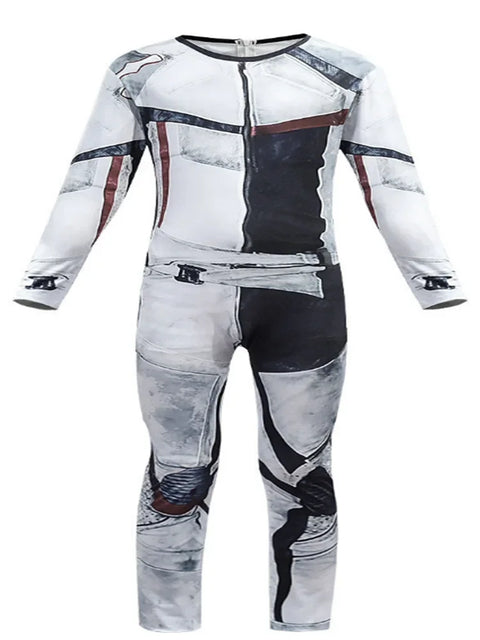 Descendants 3 Carlos Gil Cosplay Costume – Polyester 3D Printed Jumpsuit with Wig for Adults and Kids, Ideal for Halloween Events