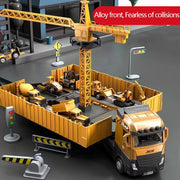Alloy Construction Vehicle Set – Bulldozer, Crane, Excavator & Truck Models for Kids