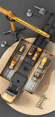 Alloy Construction Vehicle Set – Bulldozer, Crane, Excavator & Truck Models for Kids