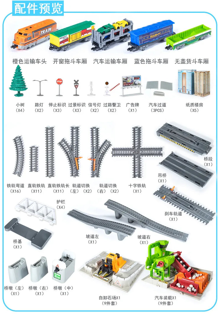 High-Speed Electric Train Set – Realistic Rail Model with Tracks for Kids to Assemble