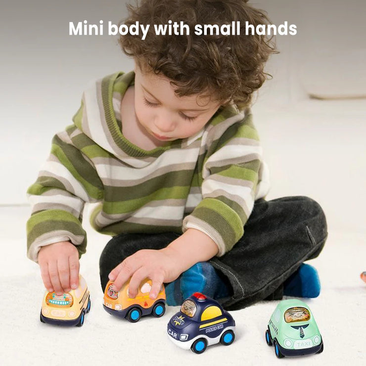Mini Inertia Fire Engine Vehicle Set – Montessori Crash-Resistant Pull Cars for Ages 0–3