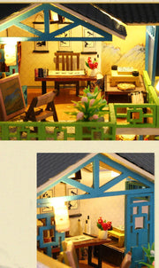 Big DIY Wooden Dollhouse with Furniture & Lights – Chinese Style Villa Miniature Kit