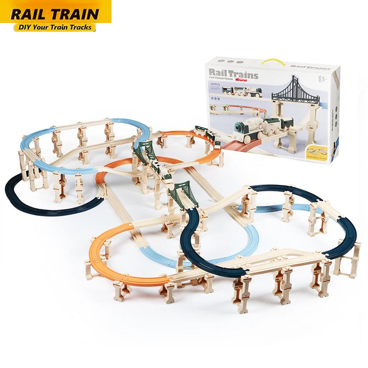 DIY Rail Train Puzzle Set – Assembled Building Block Track Toy for Kids