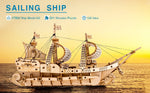 Robotime Vintage Wooden Watercraft Model Kit 3D Wooden Puzzle Best Gift Ideas for Adults Sailling Ship