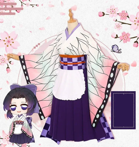 Anime Cosplay Costume Kanroji Mitsuri Kibutsuji Kimono Maid Uniforms Blade Kochou Shinobu Kamado Nezuko Dress Cosplay