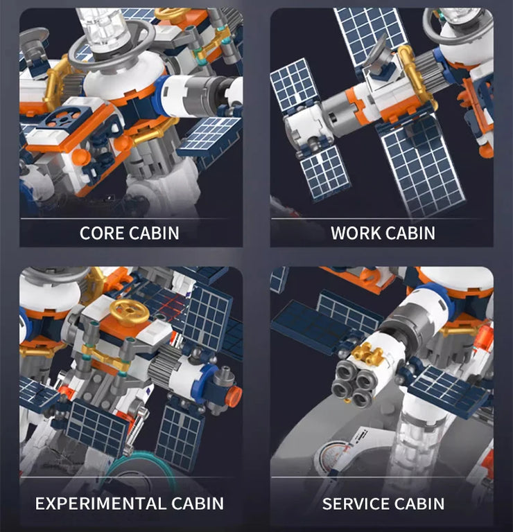 Creative Technology Space Station Transparent Globe Building Set – High-Tech Construction Bricks