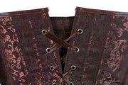 Steampunk Corsets for Women Gothic Corset Bustier Zipper Plus Size Vintage Faux Leather Corset Top Brown Plus Sizes
