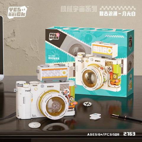 Retro DSLR Camera Assembly 500+ pieces Building Block Detachable Mechanical Trendy Punk Style Model