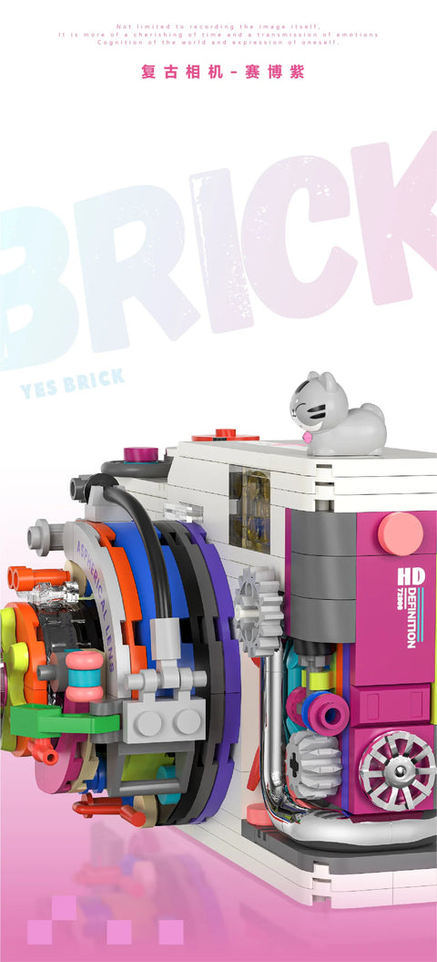 Retro DSLR Camera Assembly 500+ pieces Building Block Detachable Mechanical Trendy Punk Style Model