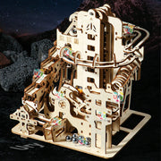 URY 3D Wooden Marble Run Electric Catapult Track – Mechanical Puzzle Model Kit