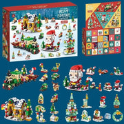 Christmas Advent Calendar Building Block Countdown 24 Days Xmas Christmas Tree Santa Deer Bricks Model Toys For Xmas Kids Gift