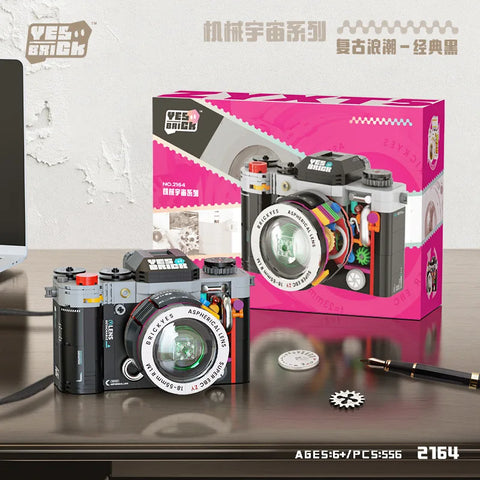Retro DSLR Camera Assembly 500+ pieces Building Block Detachable Mechanical Trendy Punk Style Model