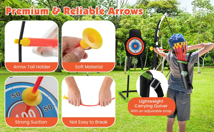 DORTALA Kids Bow and Arrow Set with 20 Suction Cup Arrows