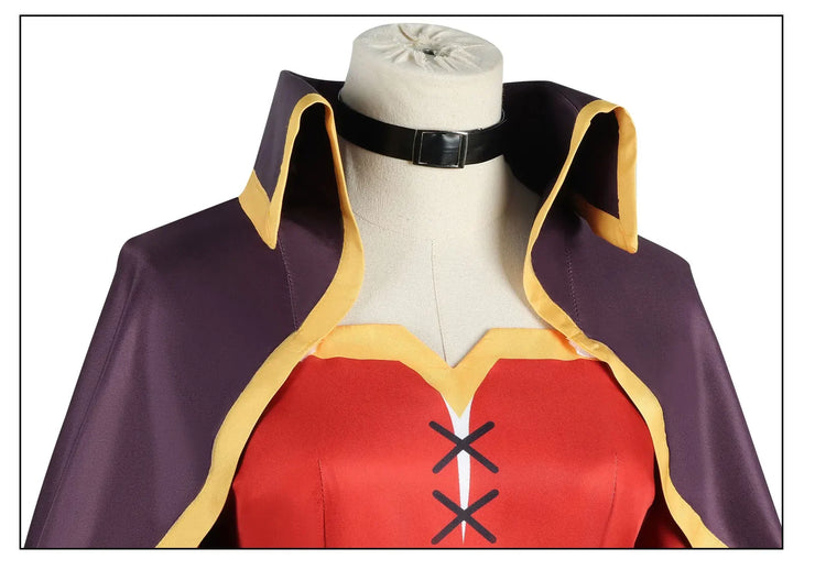 Megumin Cosplay Costume – Anime Sorceress Dress with Wig for Women, Perfect for Halloween and Cosplay Events