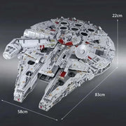 Large Millennium Ship Falcon 7541 Pieces UCS 75192 Building Blocks Bricks Toys