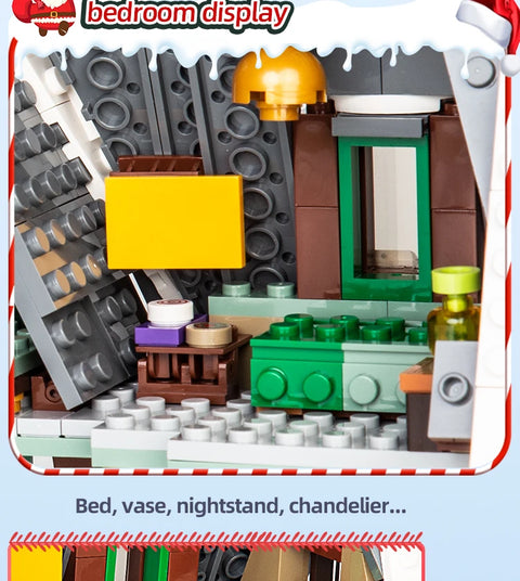766pcs Christmas Cottage Building Toys Building Block Brick Set Kids Christmas Gift