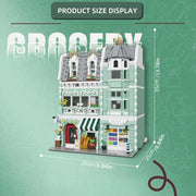 1456/1950/2225 pcs European Market Street Café Villa Store House MINI Bricks Building Blocks City Street View Scene Model