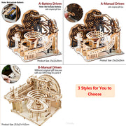 3D Wooden Marble Run Set – DIY Assembly Mechanical Model Kit