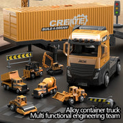 Alloy Construction Vehicle Set – Bulldozer, Crane, Excavator & Truck Models for Kids