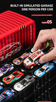 48-Piece Mini Racing Car Set with Play Map & 4-Level Garage – Gift Box Edition for Kids