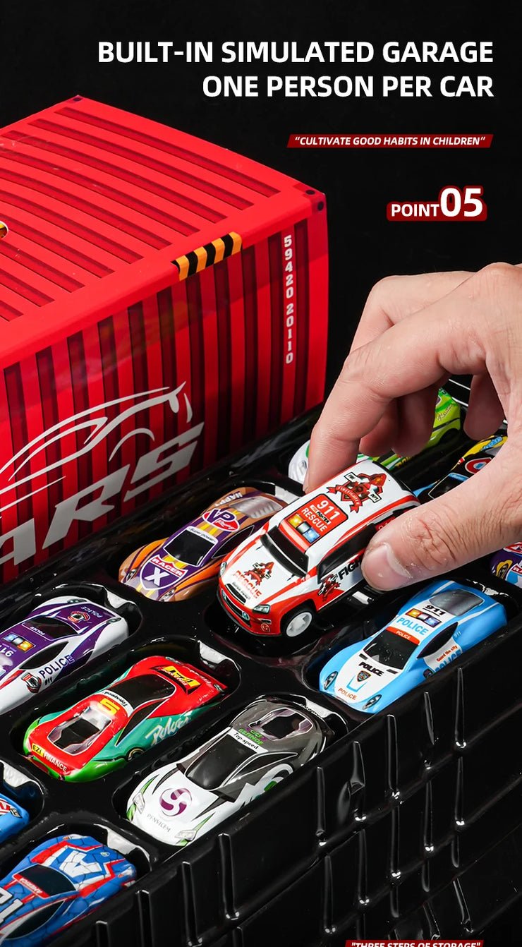 48-Piece Mini Racing Car Set with Play Map & 4-Level Garage – Gift Box Edition for Kids
