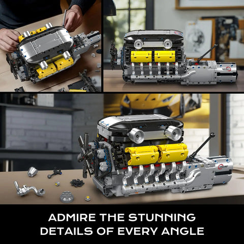 Engine Building Blocks Model Series Technical STEM Toys Moc Tank V8 Engine Supercar W16 Bricks Assembly Toy Set Kids Adults Gift