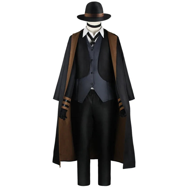 Nakahara Chuuya Cosplay Costume – Full Set with Hat and Gloves from Bungo Stray Dogs for Adults, Perfect for Halloween and Anime Events