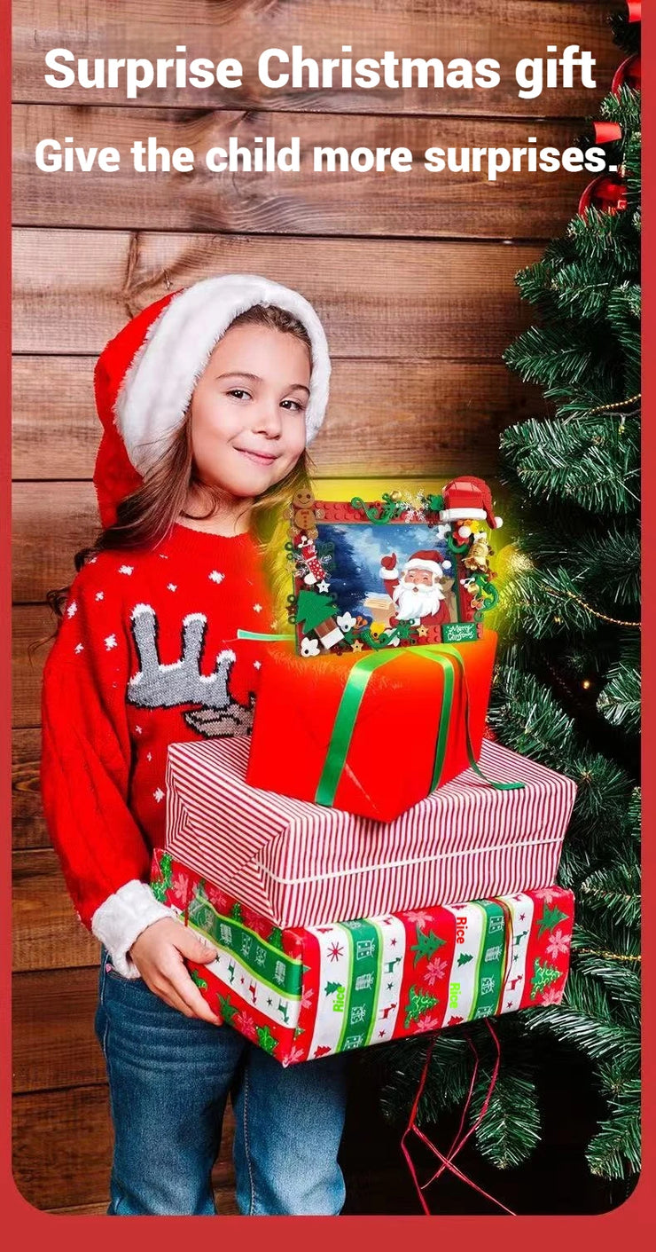 207pcs DIY Santa Claus Photo Frame Building Blocks Set, Holiday Gift, Christmas Decorations