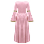 Girls Medieval Renaissance Velvet Dress Princess Queen Cosplay Costume Party Dress