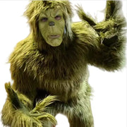 Green Furry Monster Costume – Christmas Cosplay Suit with Santa Styling for Stage, Halloween & Holiday Performances