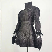 Big Size Yorha 2B Cosplay Costume Black Leotard Dress 2B Full Set Halloween Shojou Magical Girl Outfits Wig Gloves Eyemask Socks