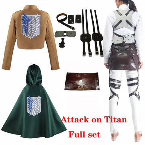 Cosplay Anime Levi Ackerman Mikasa Ackerman Cosplay Costume Eren Jaeger Outfits Hange Zoe Cosplay CostumeFull Set