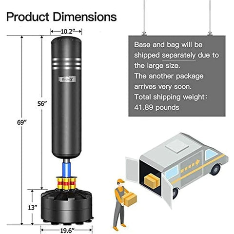 Adult Standing Punching Bag Heavy Duty Punching Bag Stand with Suction Cup Base - 69&