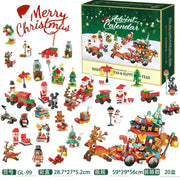 Christmas Advent Calendar Building Block Countdown 24 Days Xmas Christmas Tree Santa Deer Bricks Model Toys For Xmas Kids Gift