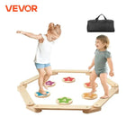 VEVOR Kids Balance Beam Stepping Stones Wooden Balance Boards