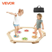 VEVOR Kids Balance Beam Stepping Stones Wooden Balance Boards
