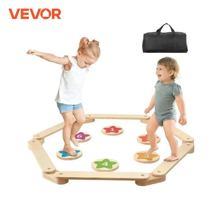 VEVOR Kids Balance Beam Stepping Stones Wooden Balance Boards
