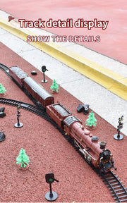 Classic Electric Train Set – Retro Steam Locomotive with Alloy Engine and Tracks for Kids