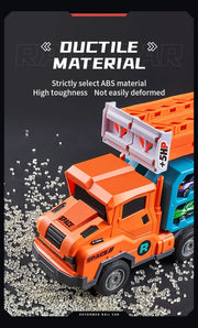 3D Rail Flying Car Set – Inertial Power Puzzle Track with Transforming Alloy Vehicles