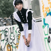 Unisex Maid Cosplay Costume – Long Lolita Apron Dress for Women and Men, Inspired by Anime and Jujutsu Kaisen Café Style