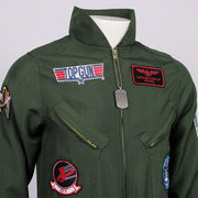 Kids Adults Top Gun Cosplay Bodysuit American Airforce Uniform Halloween Costume Army Green Military Pilot Jumpsuit With Glasses