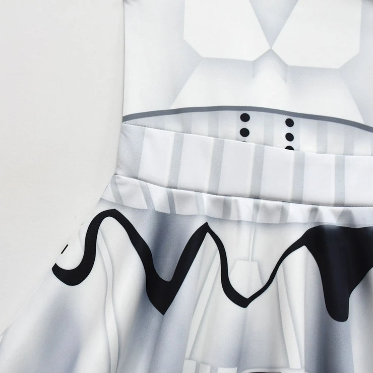 Black Knights Stormtrooper Cosplay Costume – Fancy Dress for Girls Aged 6 to 14, Inspired by Movie Space Battles
