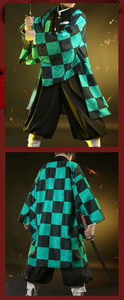 Demon Slayers Kimetsu No Yaiba Anime Kamado Tanjirou Cosplay Costume Women Men Kisatsutai Uniform Wig Halloween Comic Con Outfit