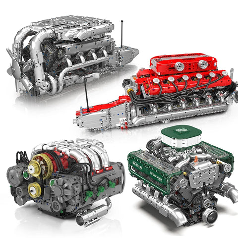 Engine Building Blocks Model Series Technical STEM Toys Moc Tank V8 Engine Supercar W16 Bricks Assembly Toy Set Kids Adults Gift