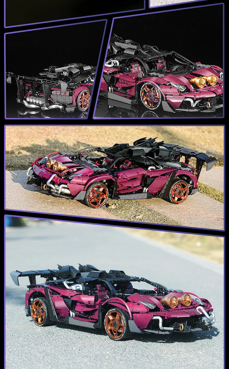 MOC Technical Modified SVJ Sports Car Building Bricks 3950 Pcs