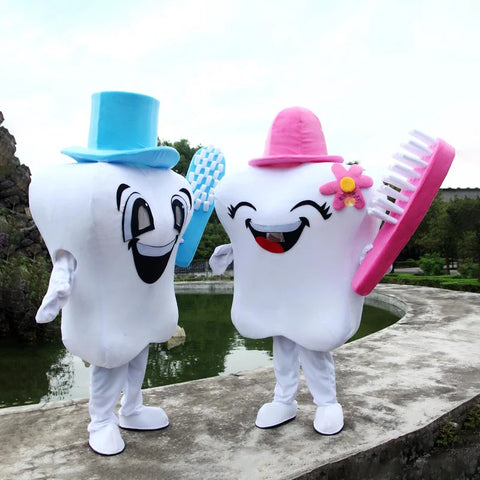 Tooth Mascot Costume – Dental Care Cosplay for Health Education, Advertising & Role Play Events