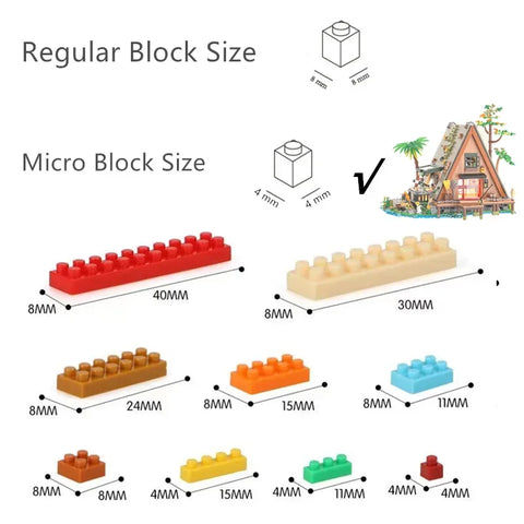 1486PCS A-Frame Forest Cabin Fishing House Model MINI-Building Block Bricks Toy Gift