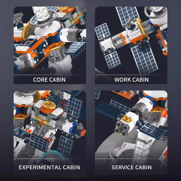 Creative Technology Space Station Transparent Globe Building Set – High-Tech Construction Bricks