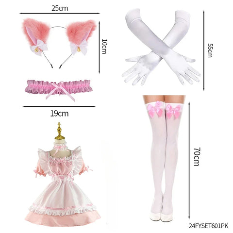 Black and White Lolita Maid Costume – Cute French Apron Dress Uniform for Cafe, Parties, and Cosplay