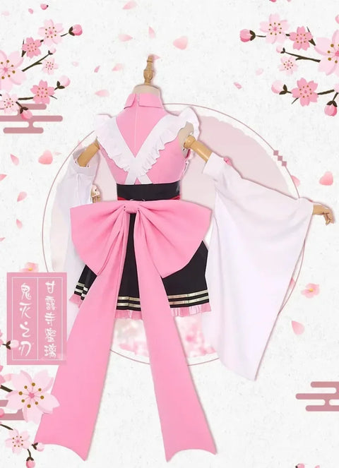 Anime Cosplay Costume Kanroji Mitsuri Kibutsuji Kimono Maid Uniforms Blade Kochou Shinobu Kamado Nezuko Dress Cosplay